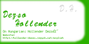 dezso hollender business card